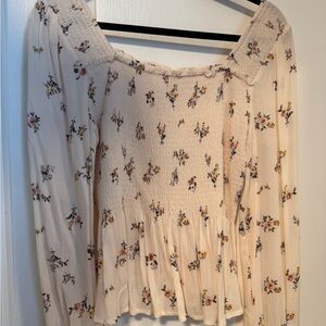Altar'd State Cream Floral Blouse